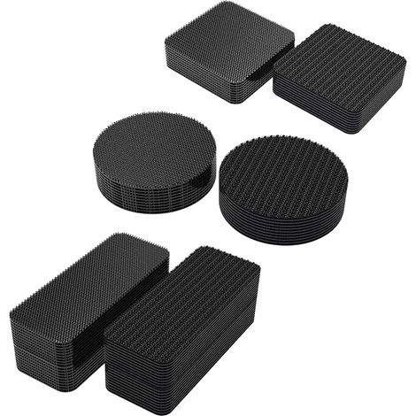Lot de 14 bandes antidérapantes, fixation auto-agrippante, nylon, pour tapis, sols marbre bois bureau (1/5)