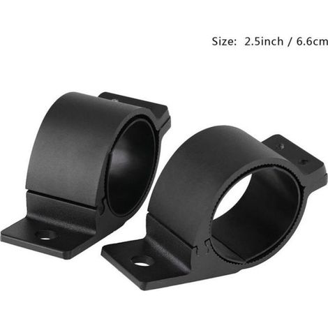 Support de montage de feux - Pinces avec inserts en caoutchouc Alliage d'aluminium - Véhicules tout terrain - Taille 2 5 pouces noir (1/5)