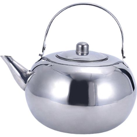 Bouilloire portable avec couvercle, en fonte épaisse, idéale pour le jardin, la cuisine et la maison. (1/4)