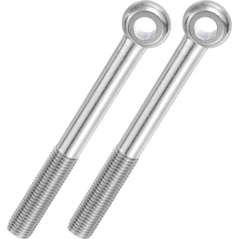 2 Pcs Boulon à Œil M16x150mm Boulon à Œillet de Levage pour Balancement d'Épaule, Vis Poisson en Acier Inoxydable 304, Filetage Métrique à Demi-Denture Trou Coulissant, Argentée (1/5)