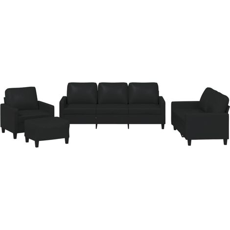 Maison Exclusive - Set di Divani 4 pz con Cuscini Nero in Similpelle