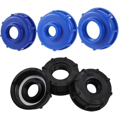 Raccord universel durable pour réservoir IBC S60X6, filetage grossier, filetage femelle 60 mm vers adaptateur pour robinet d'eau 1/2", 3/4" et 1".