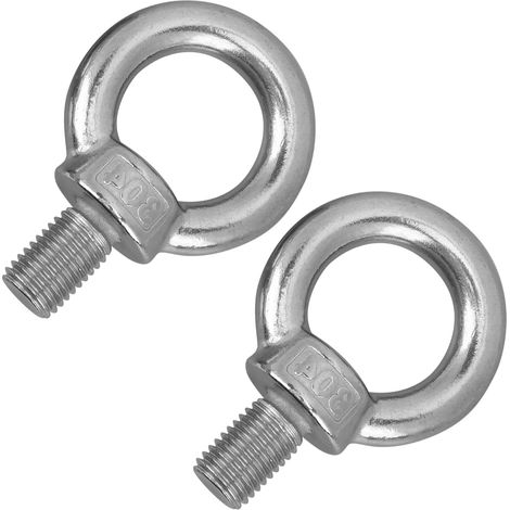 Lot de 2 boulons à œil de levage en acier inoxydable, robustes, de qualité marine, M20 (1/5)
