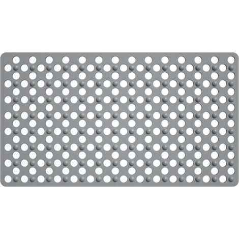 Tappetino da bagno antiscivolo con ventose in silicone TPE grigio - Inodore, garantisce sicurezza e comfort (36x72cm) (1/2)