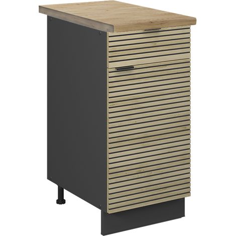 Mobiletto base per cucina Fame-Line, Pannello in quercia, 40 cm , PL Rovere, Vicco