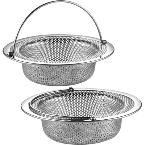 Lot de 2 filtres d'évier de Cuisine en Acier Inoxydable pour évier de Cuisine, évier, Tamis Anti-Obstruction(Argent) (1/5)