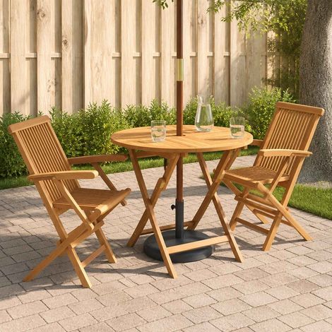 vidaXL Ensemble de Bistro de Jardin Pliable 3 Pièces Naturel (1/5)