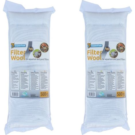 2 Ouates - Perlon blanc 500 gr pour filtre d'aquarium (1/2)