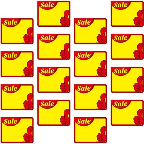 pièces Gelbe Preisschilder aus Papier für Markt und