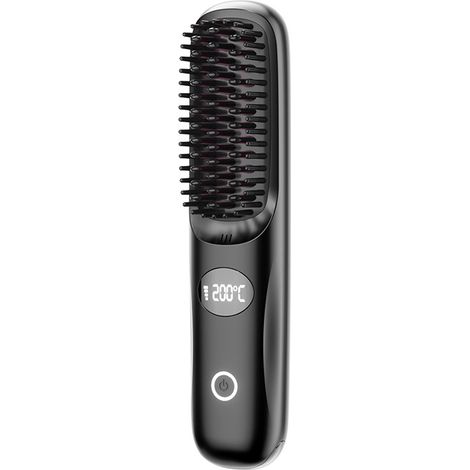 Brosse lissante sans fil céramique mini diamètre inférieur 15mm écran LCD tous cheveux plusieurs teintes (1/5)