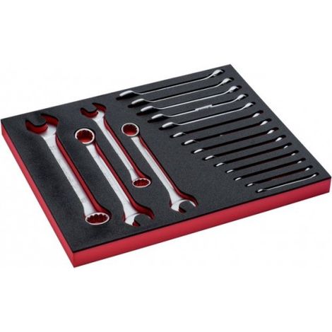 BAHCO - Jeu de clés mixtes, module mousse 2/3 Fit&Go - 18 pcs