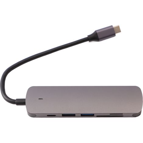 6-in-1 USB-C-Hub mit PD-Schnellladefunktion, USB 2.0- und USB 3.0-Anschlüssen, Speicherkartenleser, HD-Multimedia-Schnittstelle und 4K-Typ-C-Dockingstation (1/5)