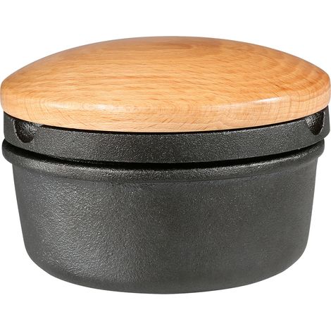 Mortero de hierro fundido con tapa de haya, diámetro 11 x 7 cm, 1,5 kg / Zassenhaus (1/4)