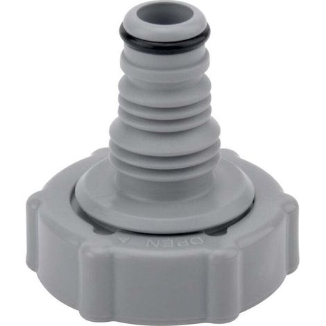 P6H1419 Ablassventil, Ablassadapter für Schwimmbadschlauch, Ablassschlauchadapter, Ablassventilanschluss (grau Ø 32 mm)
