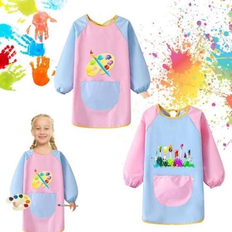 Ensemble de 2 vêtements pour enfants - Imperméables avec manches longues 73 cm - Protection anti-taches - Peinture pour cuisine scolaire