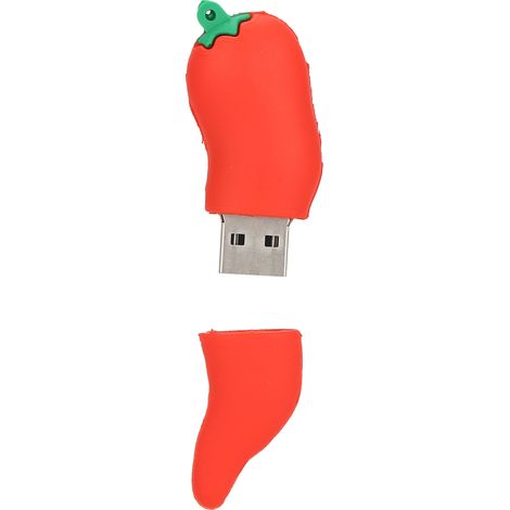 Clé USB en forme de poivron rouge, mignonne et idéale comme cadeau pour les étudiants et les enfants (128 Go). (1/5)