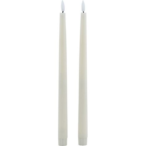 Luxe Collection LED Dinner Candles (Set of 2) - Wax - L2 x W2 x H25 cm - Taupe
