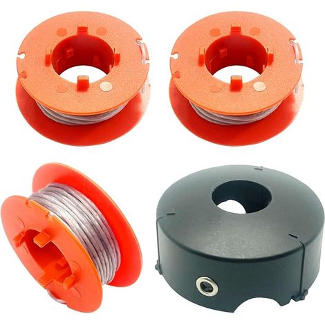 F016800175 Bobine de Fil pour Bosch Art 23 26 30 Easytrim et Combitrim, Pro-Tap Automatique Bobine Cordon Souple, 8M x 1,6mm avec Couvercle F016L71088 (3 Bobine + 1 Couvercle) (1/5)