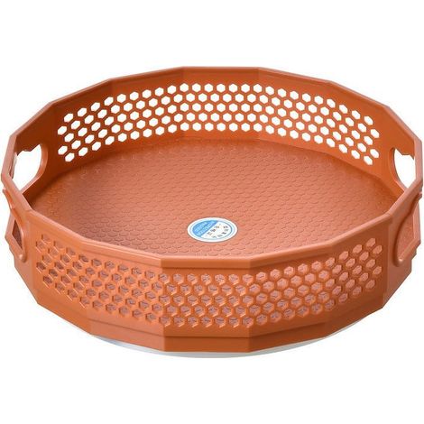 Rotating Storage Rack - 360° Swivel Turntable - Kitchen Bathroom Toiletries Condiment Bottle Organizer - Plastic - Orange - 1 Piece (1/5)