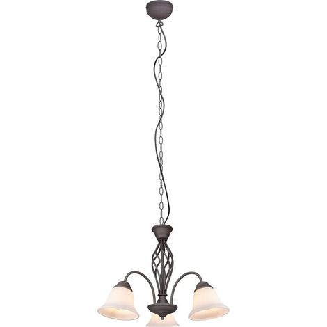 [GEBRAUCHT] B-Ware Trio Lighting Hängeleuchte Pendelleuchte Rustica Rostfarben Dreiflammig Glas
