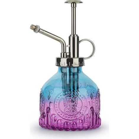 Pulverizador de vidrio para plantas, 200 ml, estilo retro, con bomba superior, función de nebulización. (1/4)