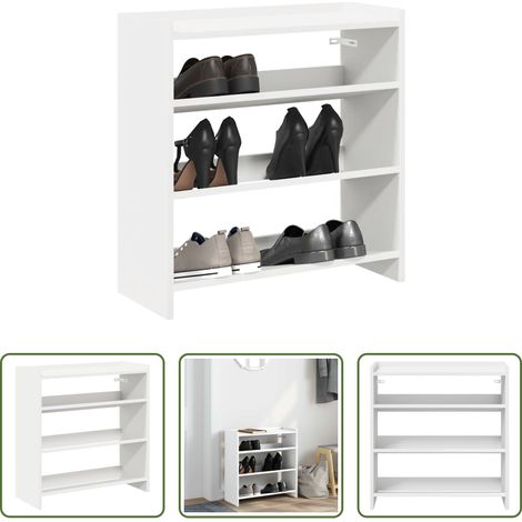 Schuhregal Weiß - Schuhregal Weiß 60x25x62 cm Holzwerkstoff (1/5)