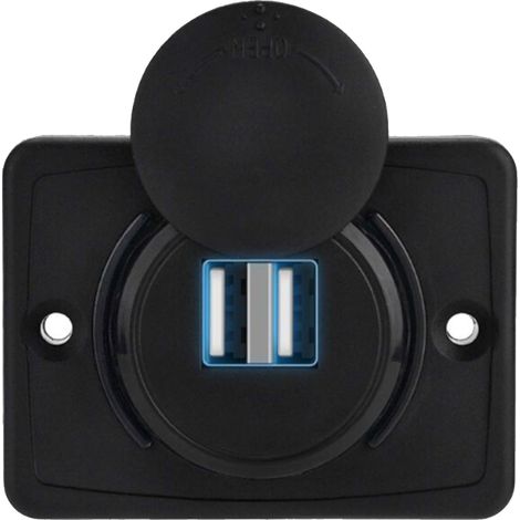 1 Prise USB encastrée, Double port 3,1 A, Panneau étanche LED, Adaptateur 12-24 V, Pour camping-car et bateau (1/5)
