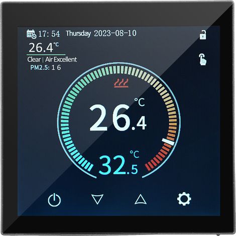 Thermostat Connecté WiFi HYT001 - Régulateur de Température Numérique Écran Tactile LCD - Programmation Hebdomadaire et Mode Antigel - Contrôle par Application Mobile pour Maison et Hôtel (1/5)