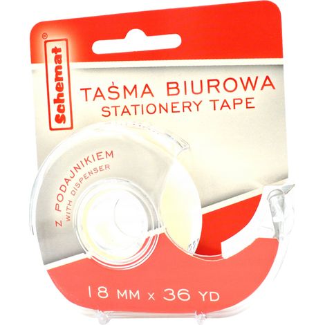 Cinta adhesiva de oficina con diagrama de corte, 18 mm x 36 yardas (1/2)
