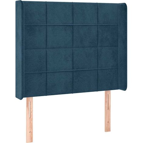 Maison Exclusive - Testiera ad Orecchio Blu Scuro 93x16x118/128 cm in Velluto (1/5)