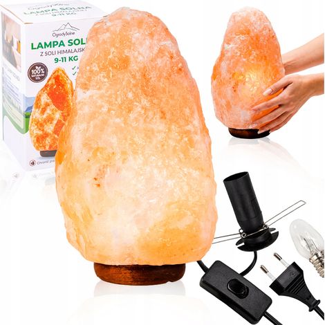 Lampe de sel de 9 à 11 kg avec sel de l'Himalaya, ioniseur d'air