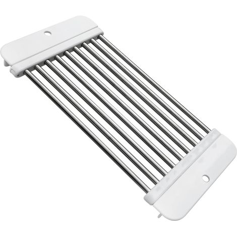 Égouttoir Vaisselle Extensible sur Évier (32-55cm), Panier Télescopique en Acier Inoxydable Blanc, Grille de Séchage Plate pour Fruits et Légumes, Support Réglable Antirouille -'Parent'-'-