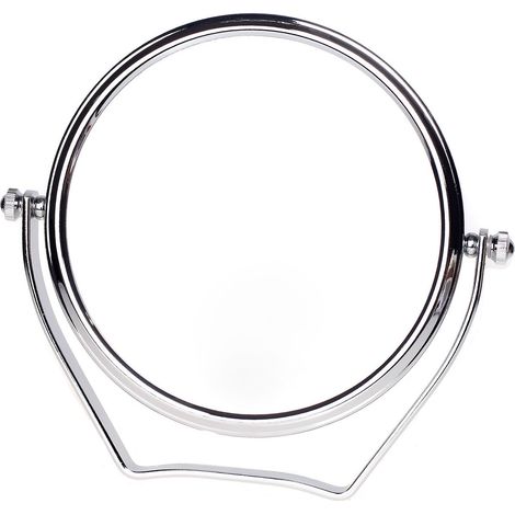 Miroir Maquillage Grossissement x5, 6 inch Compact Miroir Cosmétique sur Pied, Chrome, Ø 15,3 cm, 100% et 500% orientable sur 360°, Haute Qualité Miroir de Table, TKD3102-5x (1/5)