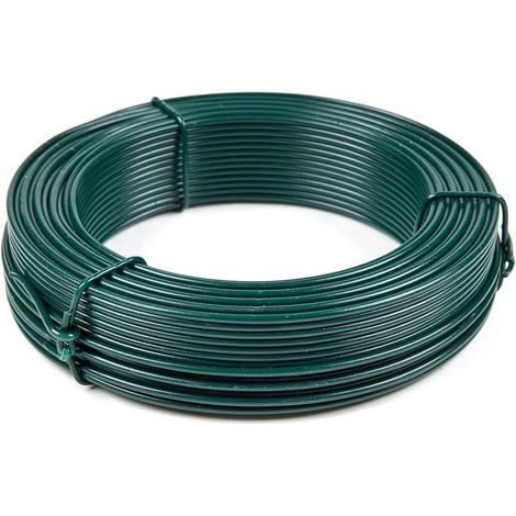 1 rotolo di filo di tensione in acciaio verde Ø2,7 mm 50 m per recinzione da giardino (1/2)