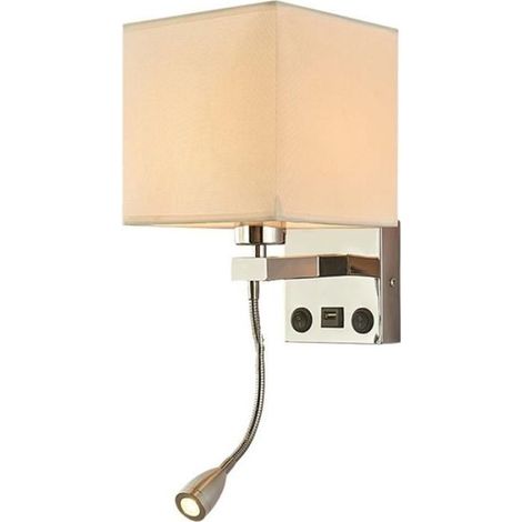 Applique Murale IntéRieure Moderne LED Chevet Chambre Applique Applique avec Interrupteur USB TêTe de Lit IntéRieure Accueil HôTel (1/4)