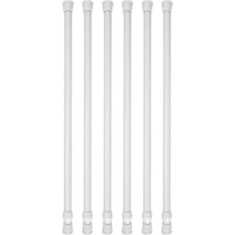 Lot de 6 barres de tension blanches pour placards et rideaux (1/5)