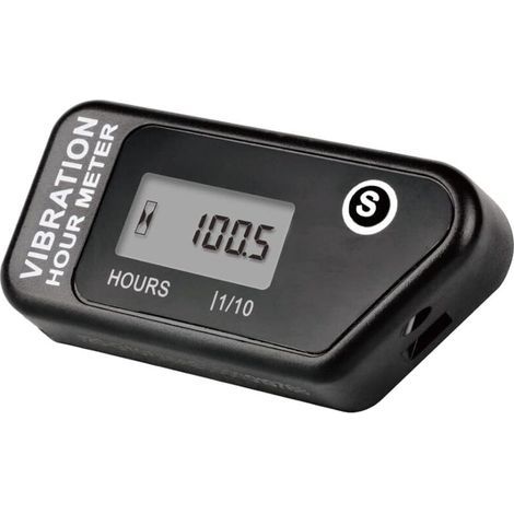 Compteur horaire sans fil alimenté par batterie, jauge de détection de vibration pour tracteur de pelouse, chariot de golf(Black) (1/5)