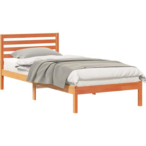 Maison Exclusive - Cadre de lit avec tête de lit Brun cire 90 x 220 cm Pin massif (1/5)