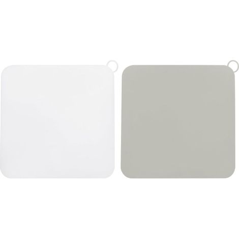 2pcs/1Set Douche Drain Bouchon Carré Silicone Sol Drain Couvercle pour Cuisine Salle Bain, Blanc Gris (1/5)