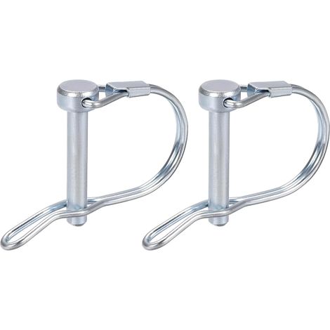 5x40mm(DxL) Arbre pour Remorques Agricoles et Pelouse Ton Argent 2Pcs Goupille de Coupleur Ronde en Acier au Carbone avec Oreille (1/5)