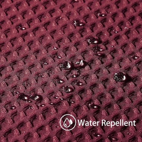 Rideau de Douche Motif Gaufre avec Anneaux en Métal Imperméable Anti-Moisissures Polyester Tissu Rideau Salle de Bain Lourd pour Baignoire Cabine de Douche 275x182CM (Bordeaux) (1/4)