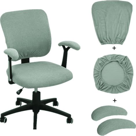Lot de 4 housses de chaise à haute élasticité - Imperméables - Résistantes aux rayures - Antidérapantes - Pour chaise de bureau, ordinateur (1/4)