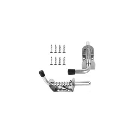 Pestillo de resorte de 2 piezas, 10 pernos de resorte de 128 mm, pernos de resorte de acero inoxidable, pestillo deslizante, con tornillos de montaje, para puertas y ventanas - Crezuo