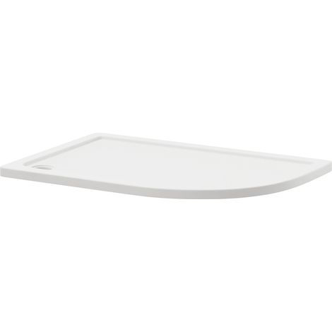 Pearlstone Slip Resistant 1200mm x 800mm x 40mm Right Hand Offset Quadrant Shower Tray (1/4)