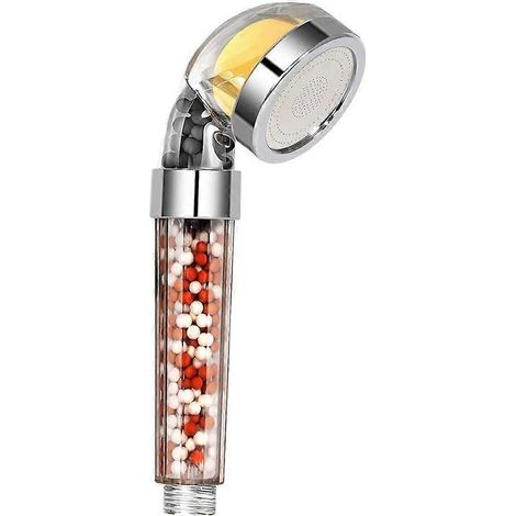 Pommeau de douche filtrant à aromathérapie au citron pur, pommeau de douche SPA avec massage et pierre de Maifan, booster de douche à ions négatifs (1/5)
