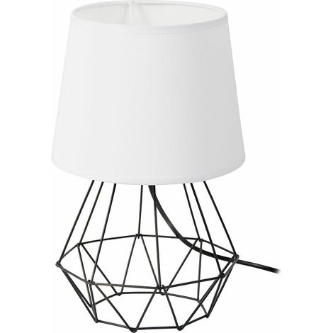 Lámpara de mesa Diamond, blanca y negra (1/4)