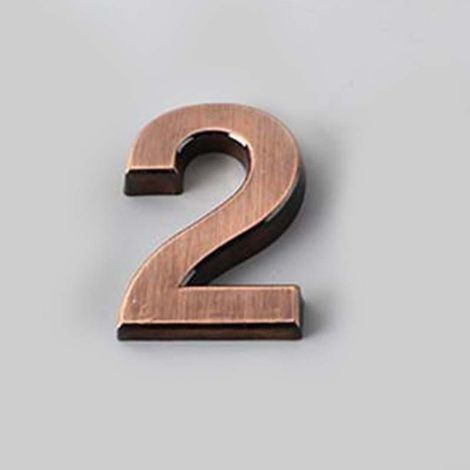 Filiyano-Numéros de plaque d'immatriculation autocollants de 5 cm (0 à 9) pour porte, adresse, hôtel, maison, style moderne, couleur bronze (2 (1/5)