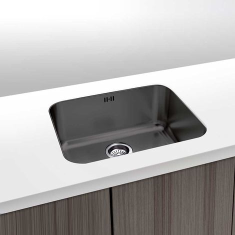 Fregadero Roma Acero Inox Negro Bajo/Sobre Encimera - 20 Cm Profundidad  Gresinex  Tamaño: 50x40