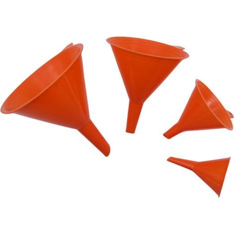 4PCS Entonnoir Couleur orange, Entonnoir Cuisine, Pour Transfert Liquide De Poudre Huile Alimentaire (1/4)