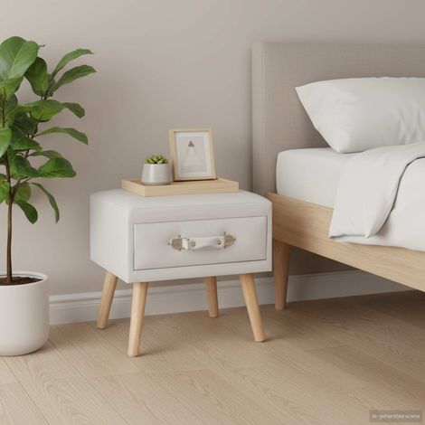 Comodino Bianco 40x35x40 cm in Similpelle vidaXL (1/5)